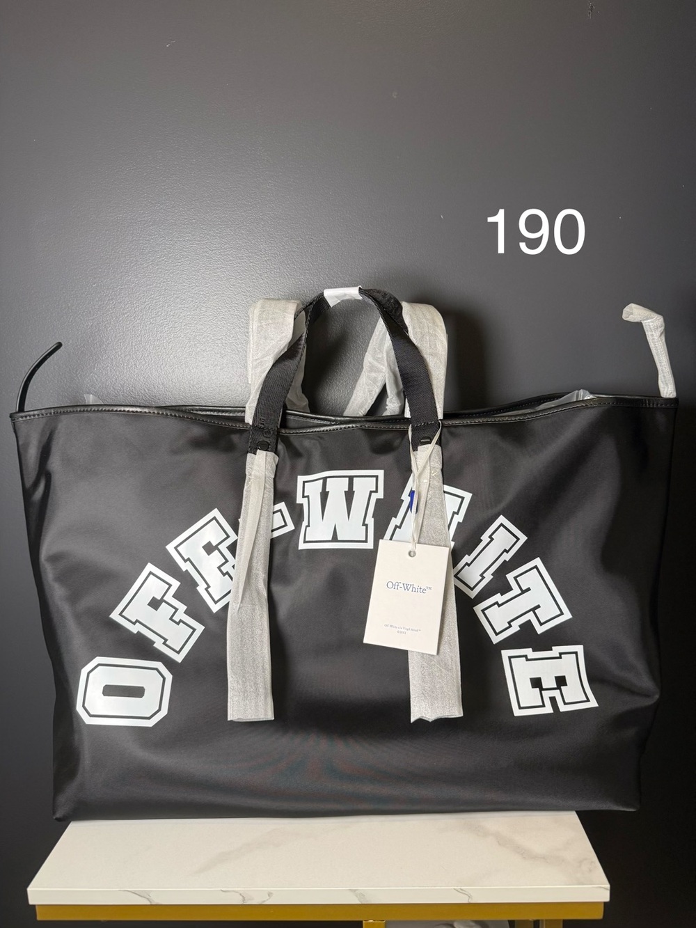 Off-White Black and White 'OFF-WHITE' Arch Logo Weekend Tote